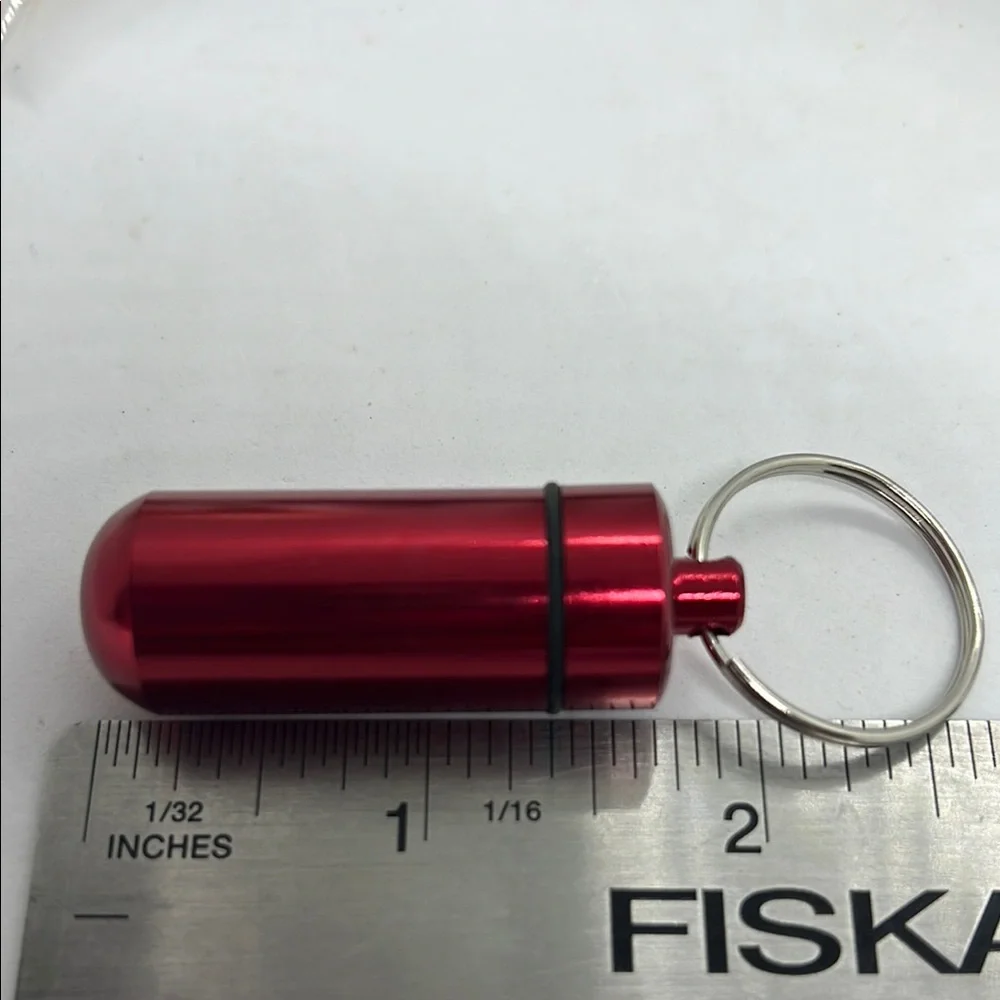 Lot of 3 Metal Waterproof Portable Pill Organizer Container Keychain NWOT - Picture 3 of 4